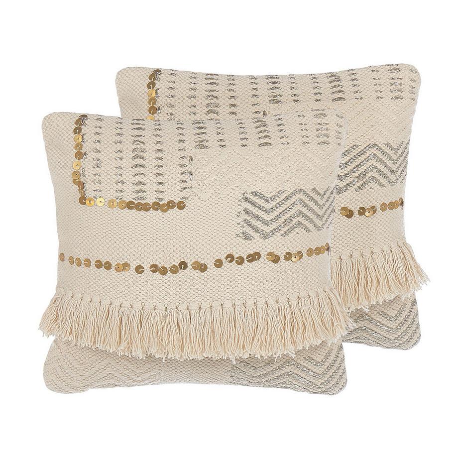 Lot de 2 coussins décoratifs en Coton Boho VAYALI