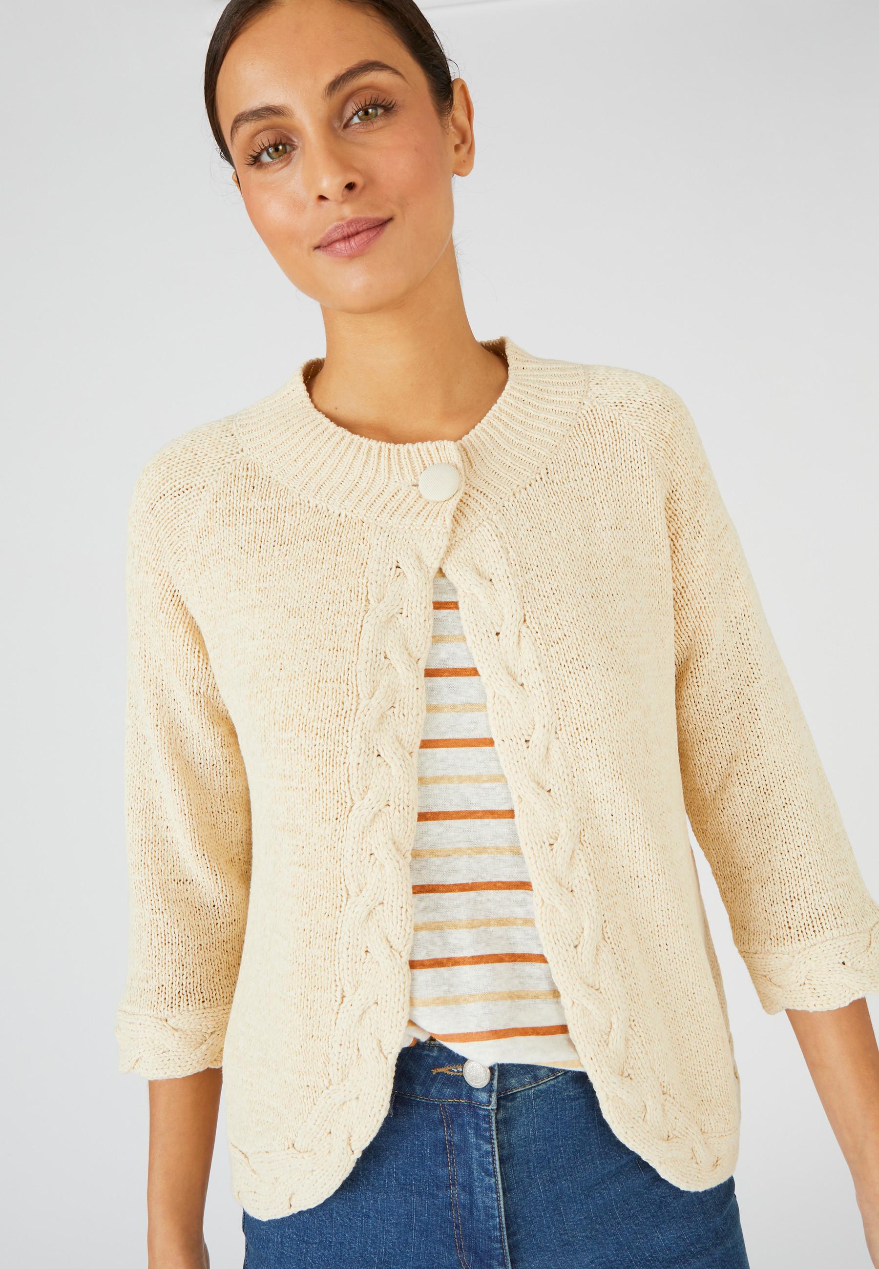 Image of Bolerojacke Aus Bändchenstrick. Damen Braun 42/44