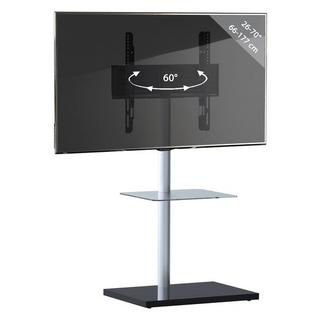 VCM Universal TV VESA Standfuß Ständer Fernseh Rack Ablage Glas Nalano Fachboden  