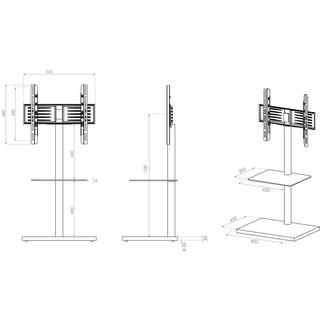 VCM Universal TV VESA Stand Stand Rack TV Tablette en verre Nalano Universal TV VESA Stand Stand Rack TV Tablette en verre Nalano  