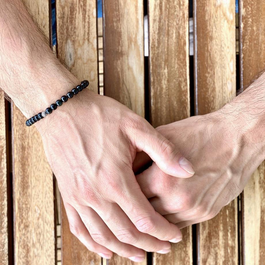 Balibay  Turmeno  Stretch Armband mit Turmalin & Silber 