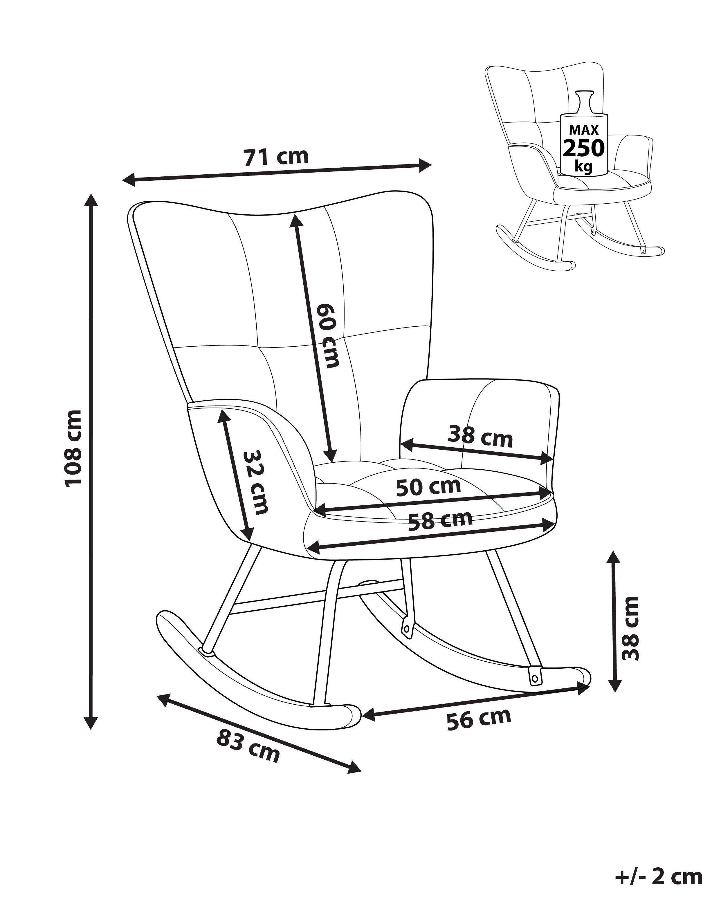 Beliani Fauteuil à bascule en Polyester Moderne OULU  