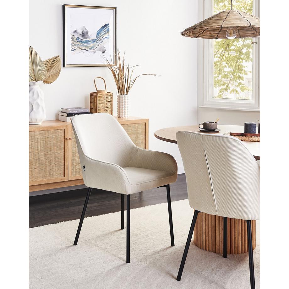 Beliani Set di 2 sedie da pranzo en Velluto a coste  LOVERNA  