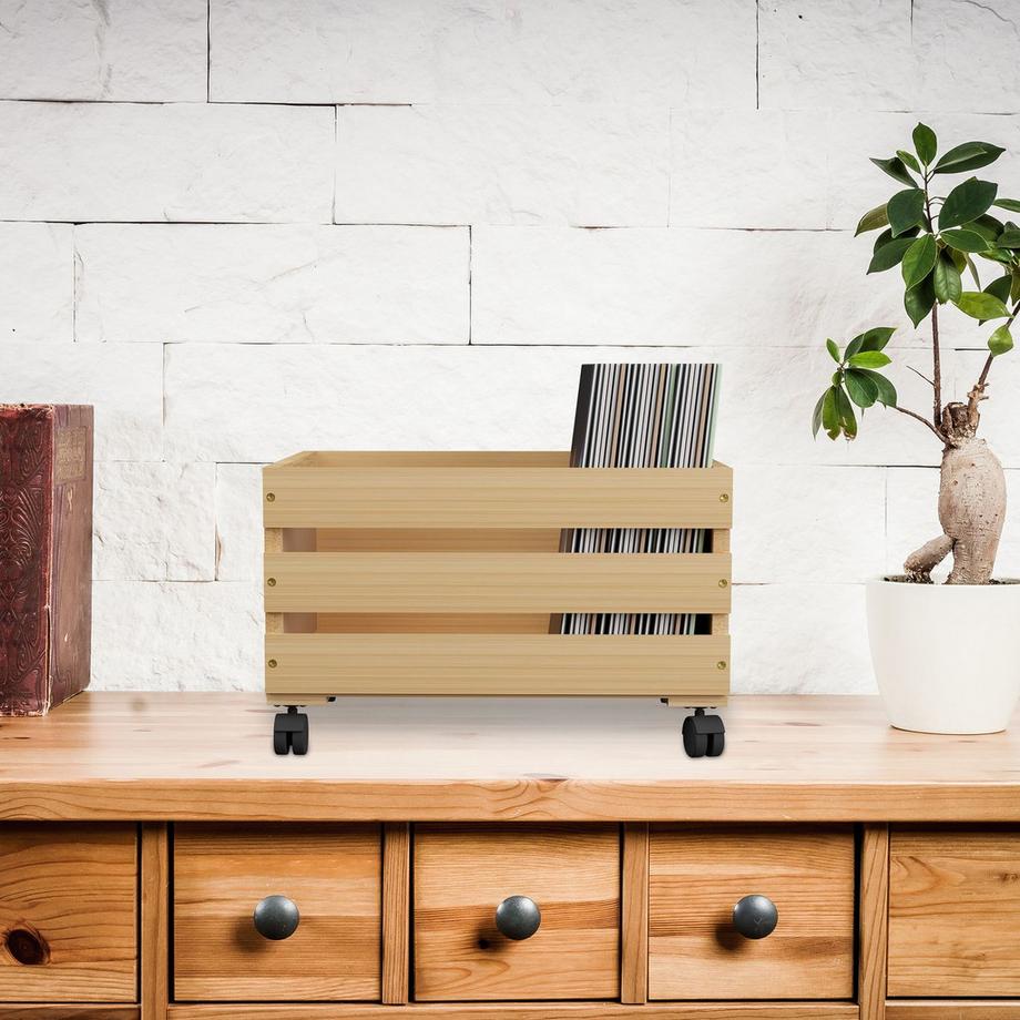 Northix Schallplattenbox aus Bambus  