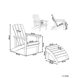 Beliani Chaise avec repose-pied en Bois synthétique Rétro ADIRONDACK  