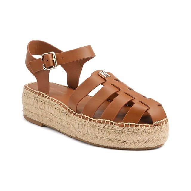 Image of Th Authentic Leather Espadrille Unisex Cognac 38