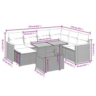 VidaXL set divano da giardino Polirattan  