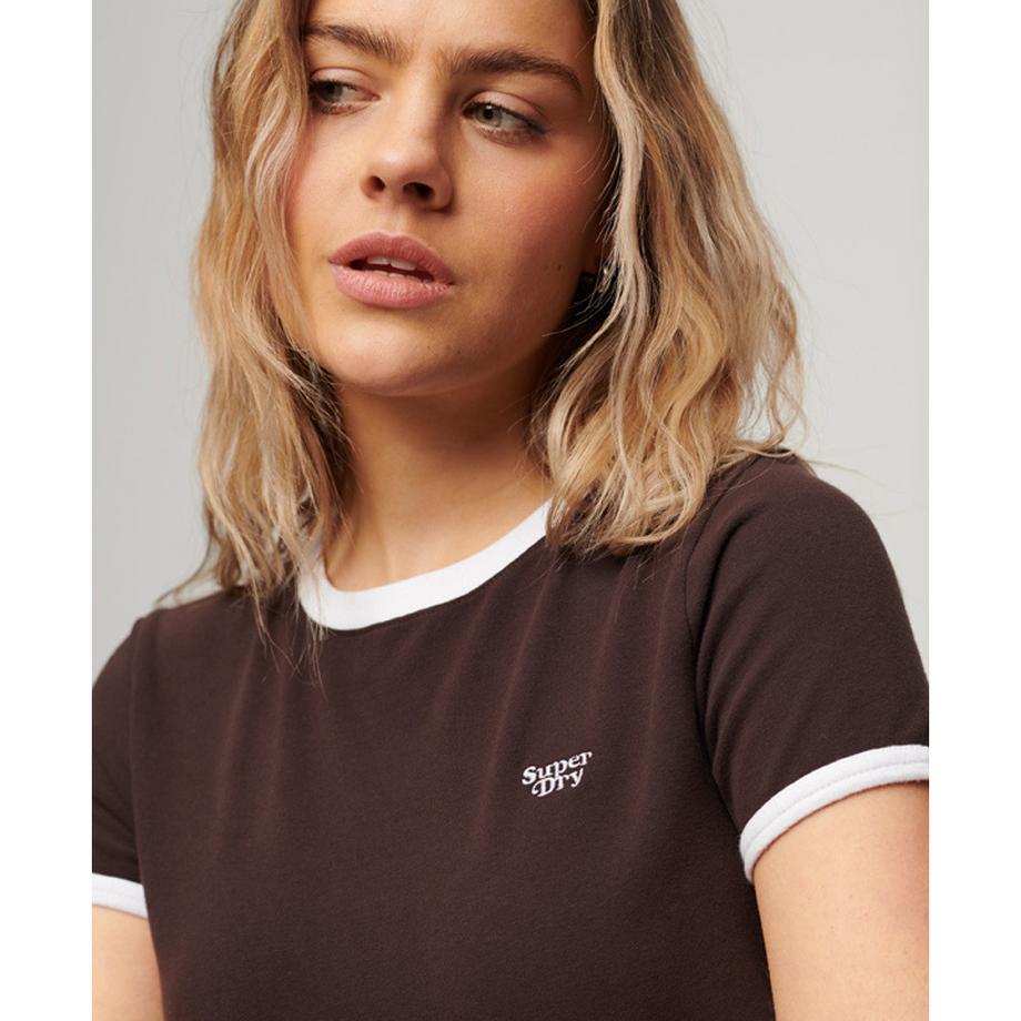 Superdry t-shirt court à bords contrastants coton biologique logique  