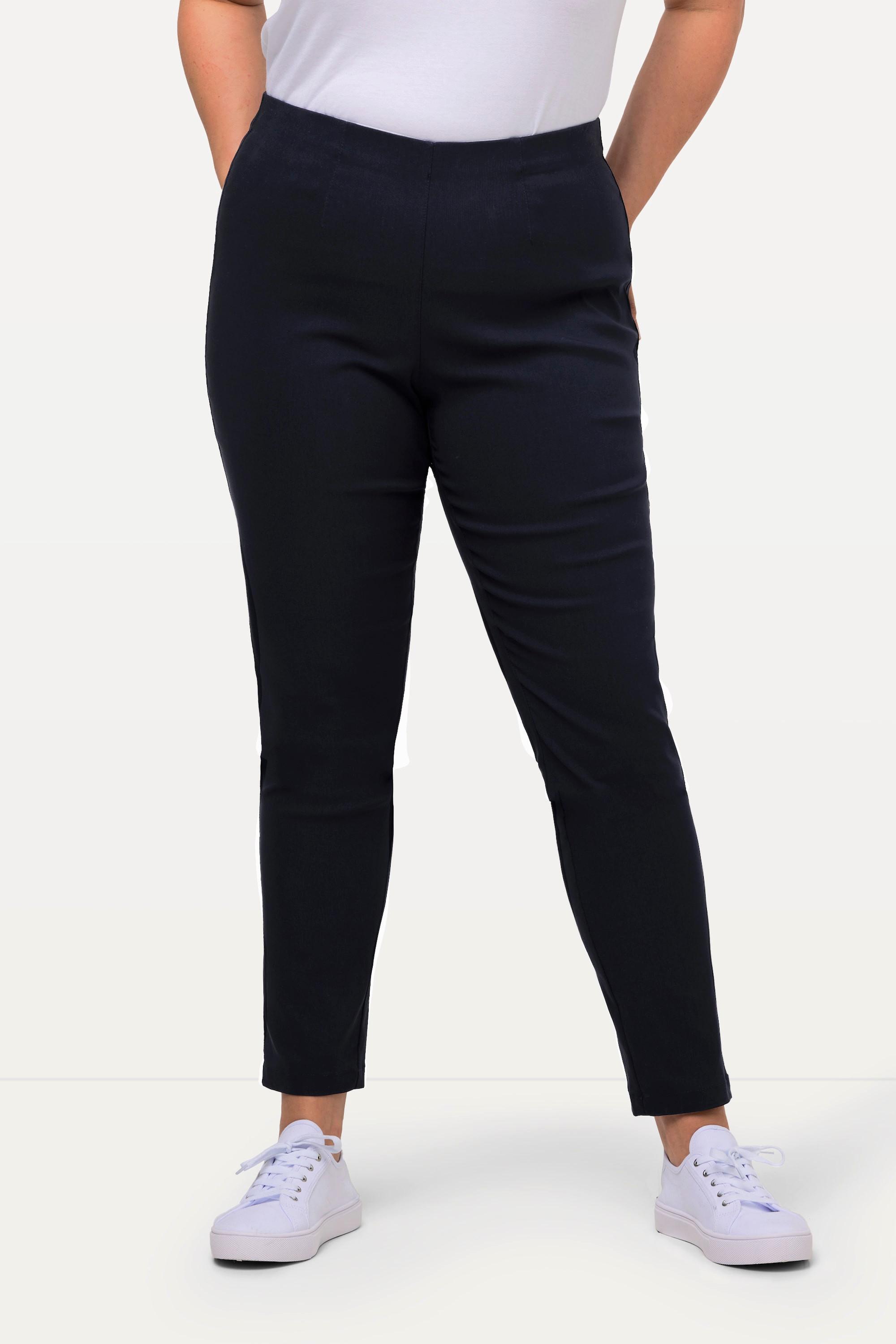 Ulla Popken  Pantalon en tissu bengaline stretch. Modèle Sienna. Jambe slim et taille élastique 