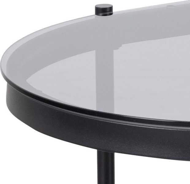 mutoni Table basse en verre Orlando, métal gris  