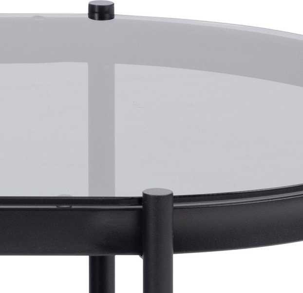 mutoni Table basse en verre Orlando, métal gris  