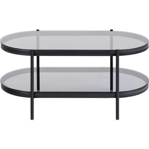 mutoni Table basse en verre Orlando, métal gris  