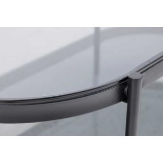 mutoni Table basse en verre Orlando, métal gris  