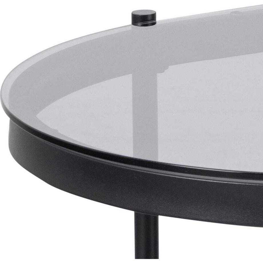 mutoni Table basse Orlando verre, métal gris  