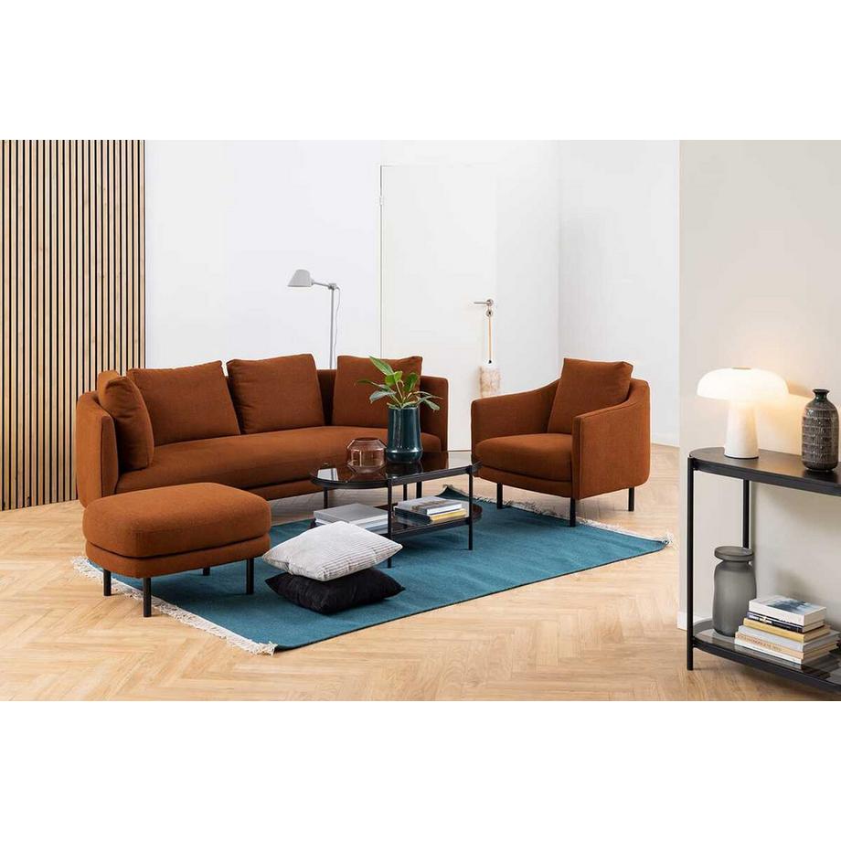 mutoni Table basse Orlando verre, métal gris  