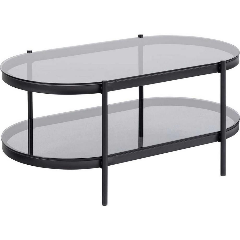 Table basse Orlando verre, métal gris