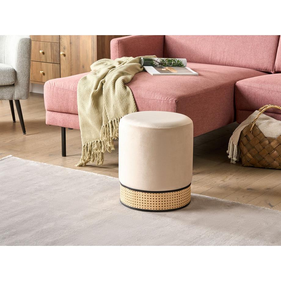 Beliani Pouf aus Samtstoff Glamourös YANKTON  