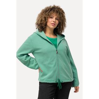 Ulla Popken  Hoodie-Jacke, Sweat, Struktur, Tunnelzug, Kapuze 