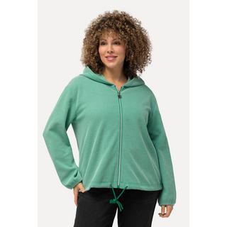 Ulla Popken  Hoodie-Jacke, Sweat, Struktur, Tunnelzug, Kapuze 