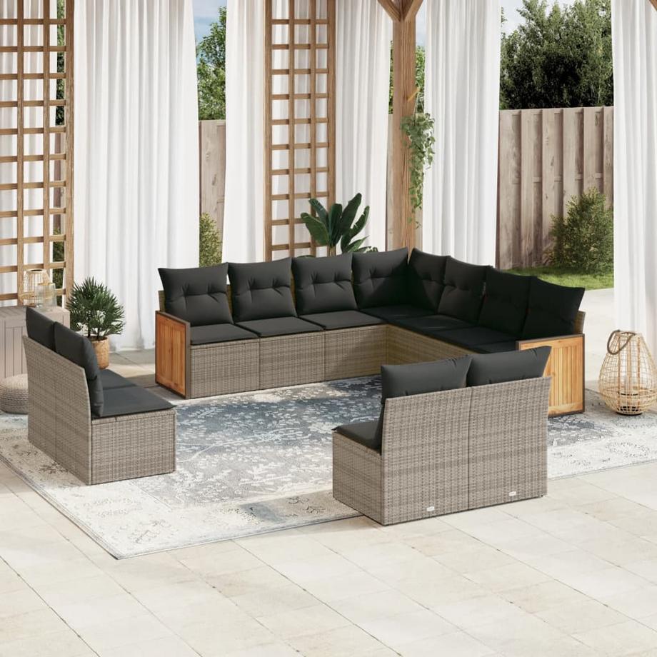VidaXL set divano da giardino Polirattan  