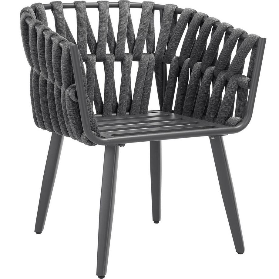 Tectake Ensemble de salon de jardin en aluminium Lugano au design cordé par pièce  