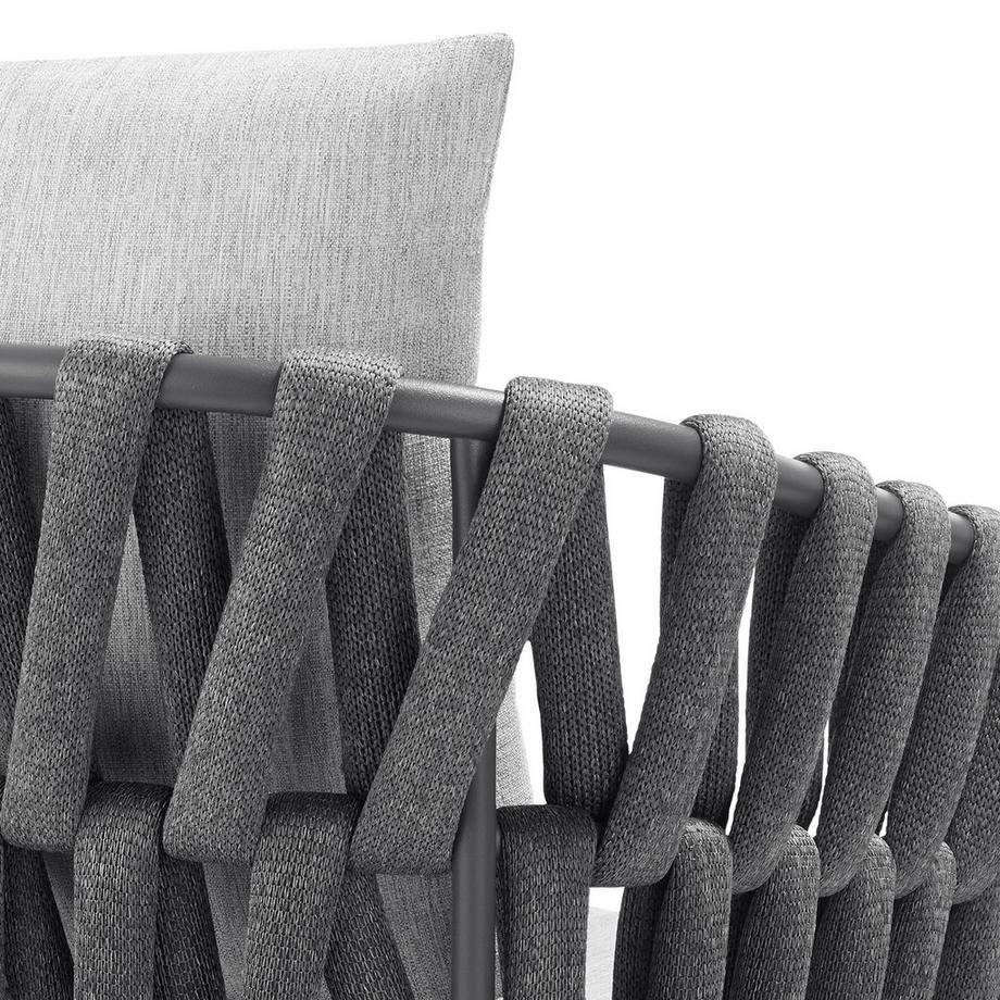 Tectake Ensemble de salon de jardin en aluminium Lugano au design cordé par pièce  