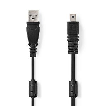 USB-Kabel | USB 2.0 | USB-A Stecker | UC-E6 8-Pin Stecker | 480 Mbps | Vernickelt | 2,00 m | Rund | PVC | Schwarz | Etikett
