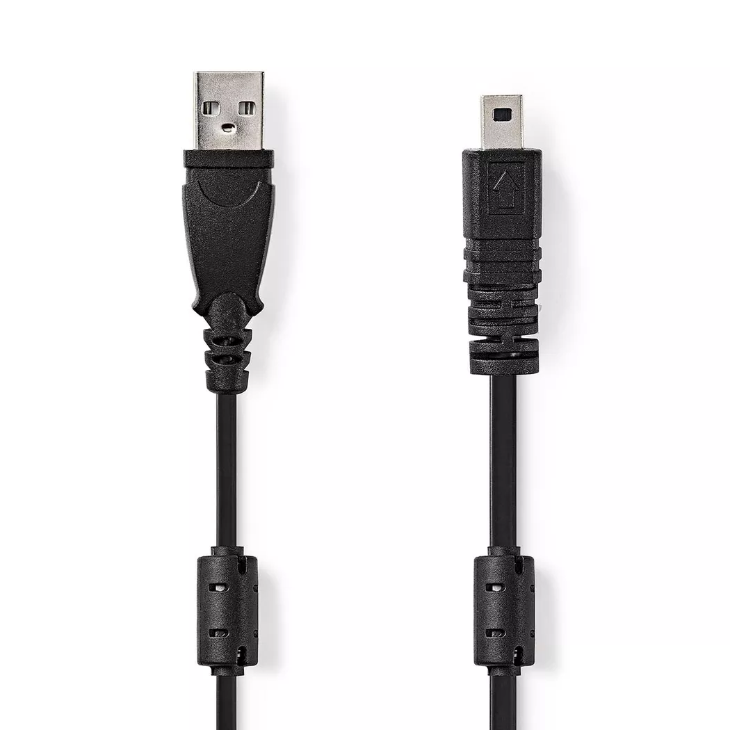Nedis – USB-Kabel | USB 2.0 USB-A Stecker UC-E6 8-Pin 480 Mbps Vernickelt 2,00 m Rund PVC Schwarz Etikett, One Size