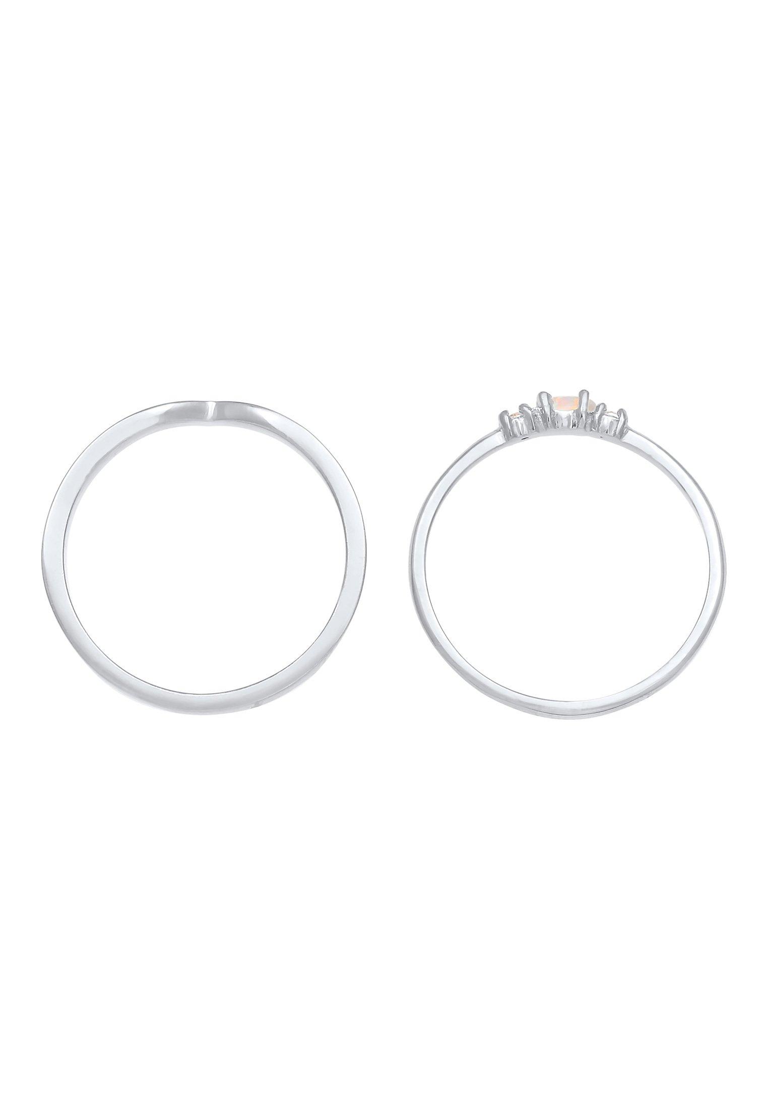 Elli  Ring 2Er Set Opal Zirkonia 