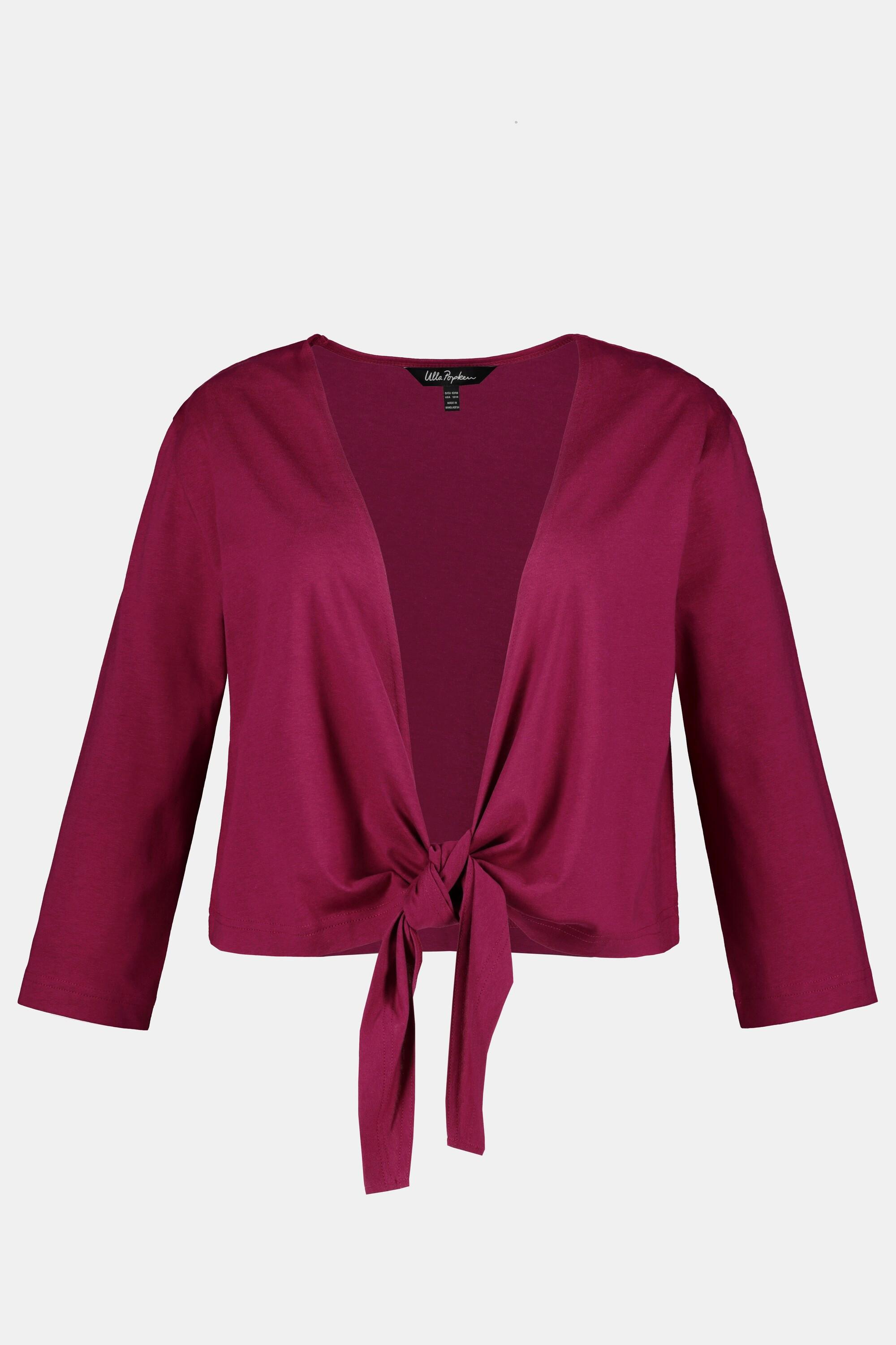 Ulla Popken Bolero in jersey giacca corta maniche 3/4 orlo da annodare  