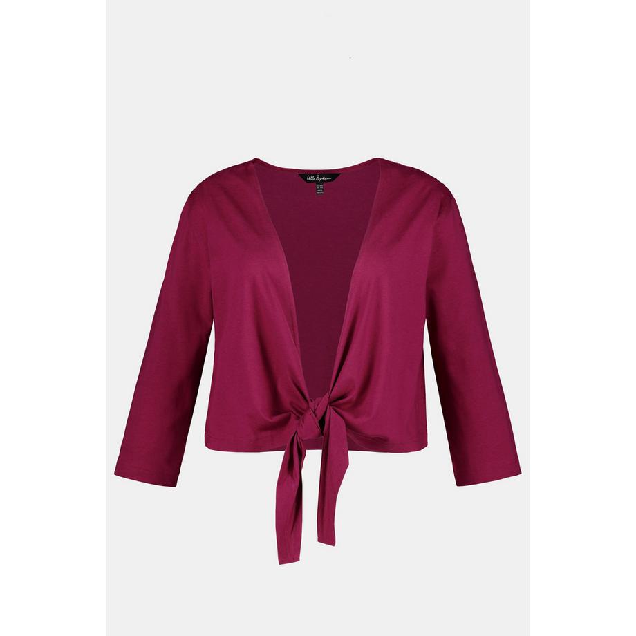 Ulla Popken Boléro en jersey veste courte manches 3/4 noué à la taille  