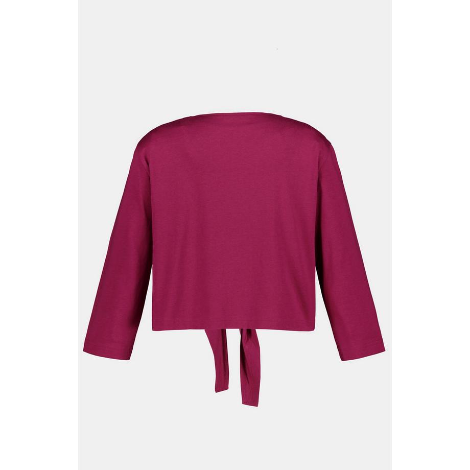 Ulla Popken Boléro en jersey veste courte manches 3/4 noué à la taille  