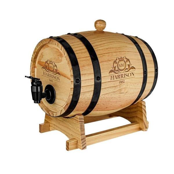 Image of Wein- und Whiskyfass mit Zapfhahn - Holz - 3 L