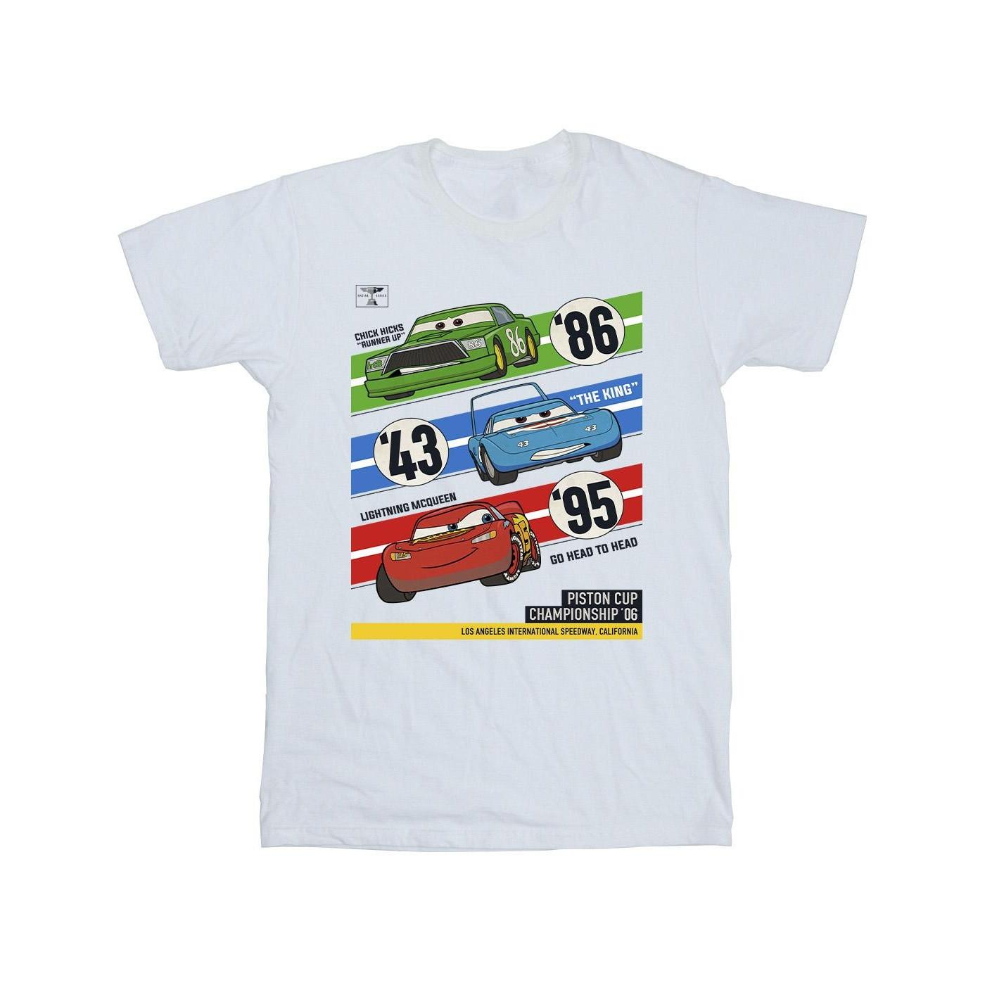 Image of Cars Piston Cup Champions Tshirt Herren Weiss 3XL