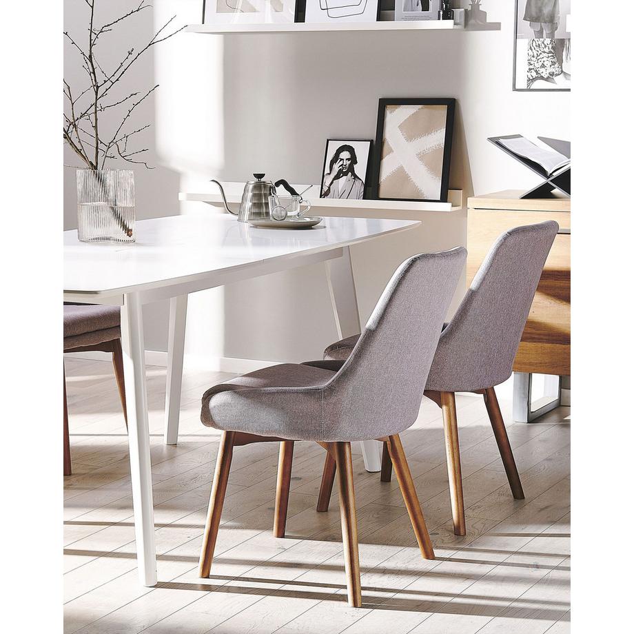 Beliani Lot de 2 chaises de salle à manger en Tissu Moderne MELFORT  
