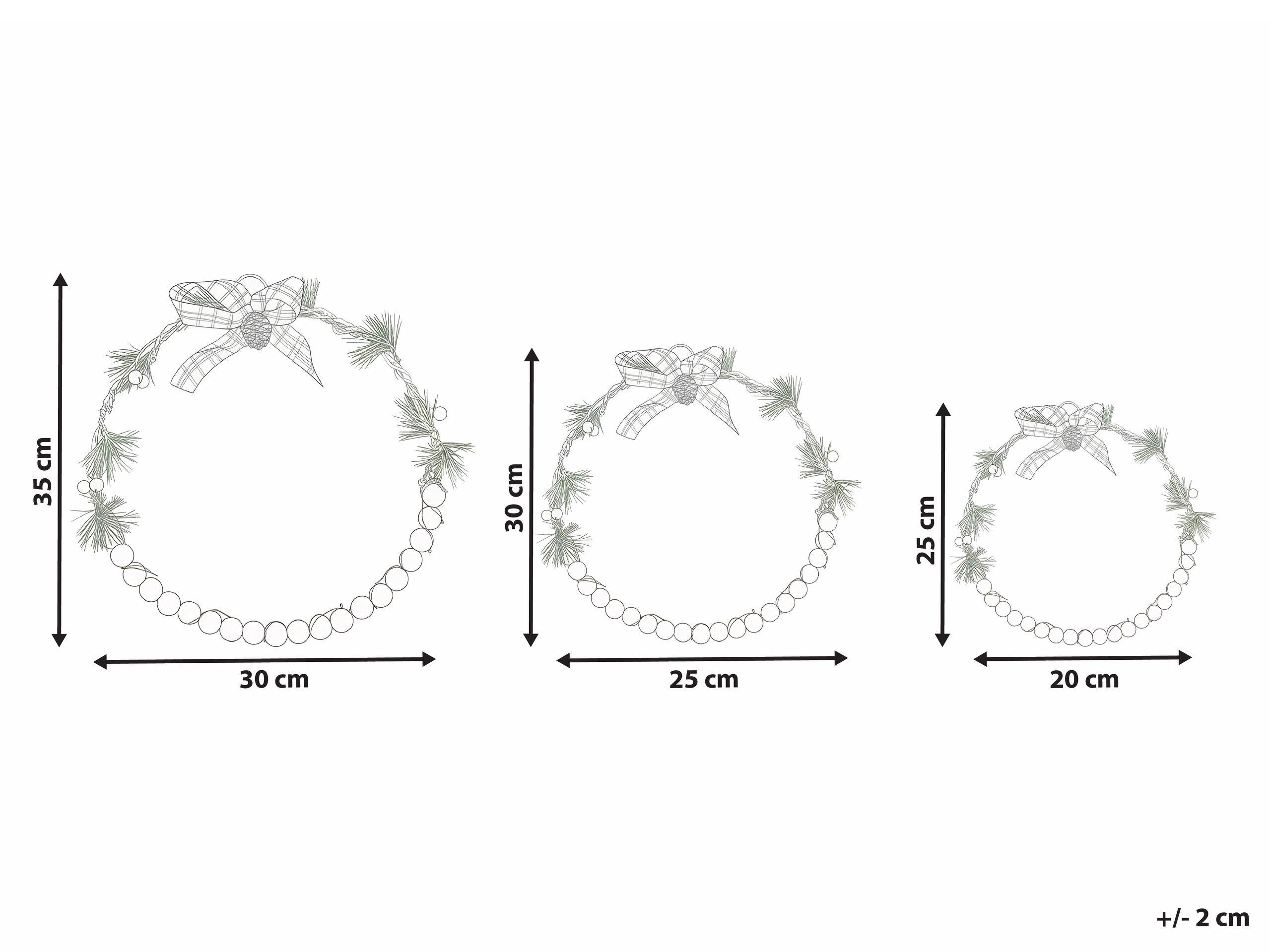 Beliani Set di 3 decorazioni da appendere en Legno di abete Classico KEITELE  