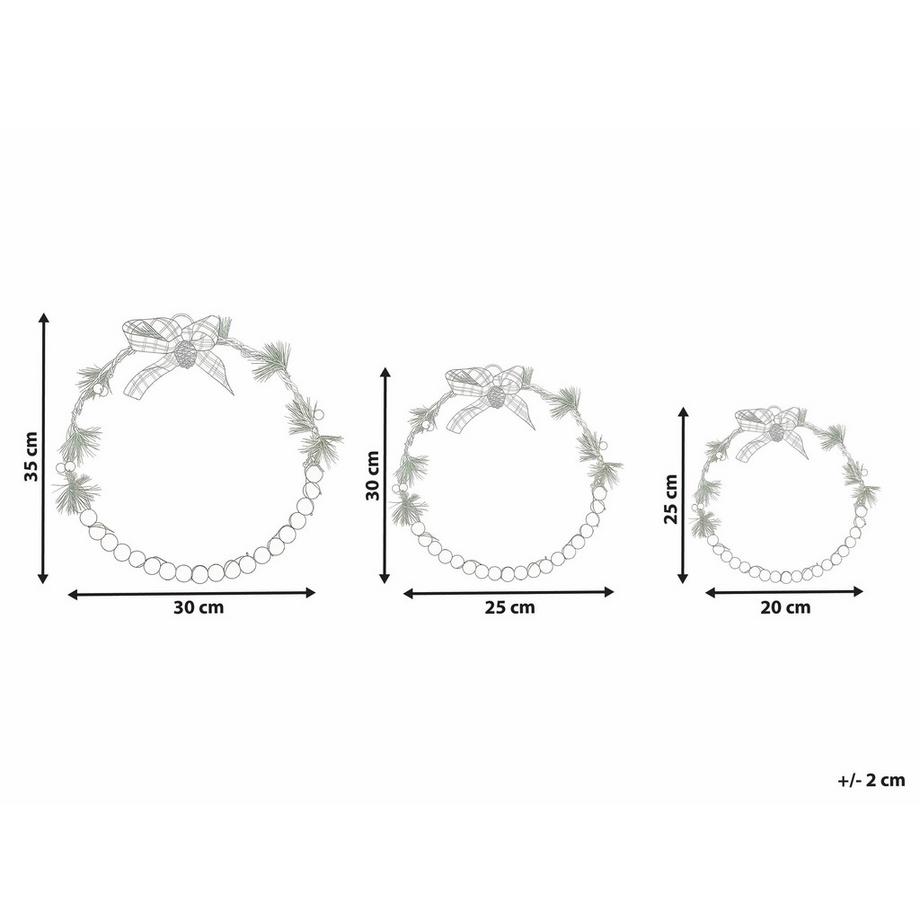 Beliani Lot de 3 décorations suspendues en Bois de sapin Traditionnel KEITELE  