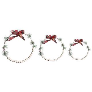 Beliani Set di 3 decorazioni da appendere en Legno di abete Classico KEITELE  