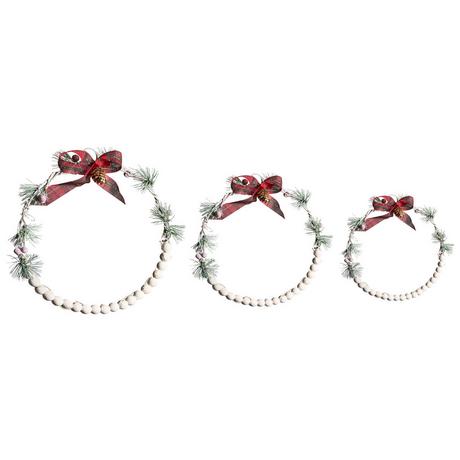 Beliani Set di 3 decorazioni da appendere en Legno di abete Classico KEITELE  