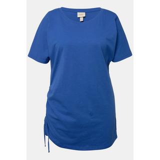 Ulla Popken  Longshirt, Raffung, Rundhals, Halbarm, Biobaumwolle 