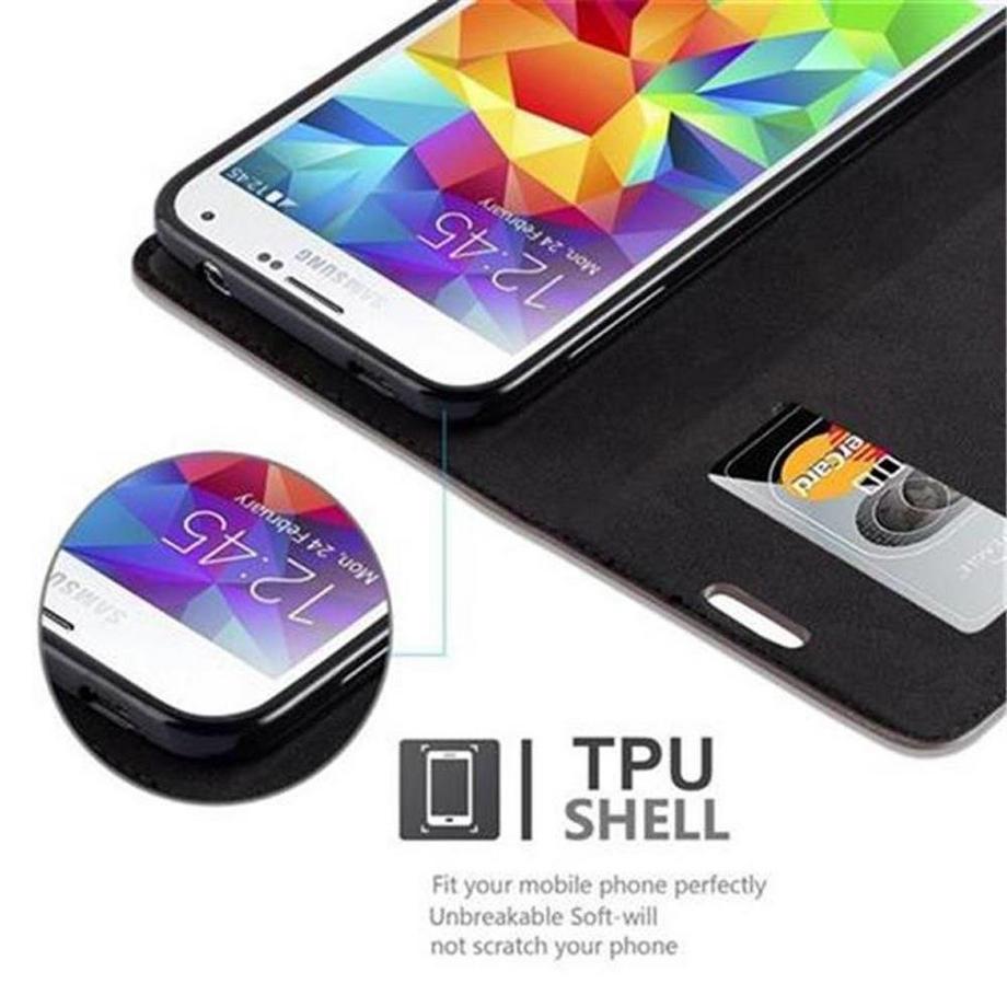 Cadorabo  Housse compatible avec Samsung Galaxy S5 / S5 NEO - Coque de protection avec fermeture magnétique, fonction de support et compartiment pour carte 