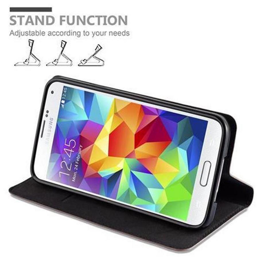 Cadorabo  Housse compatible avec Samsung Galaxy S5 / S5 NEO - Coque de protection avec fermeture magnétique, fonction de support et compartiment pour carte 