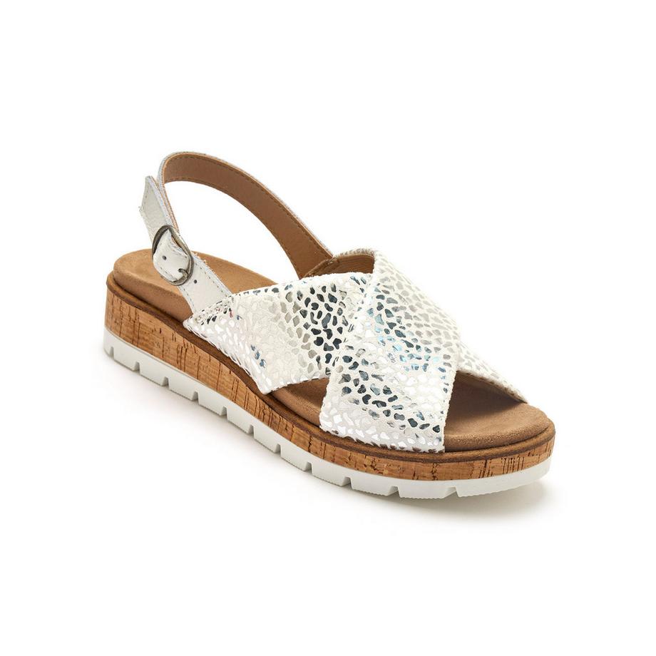 Pédiconfort Sandali con Zeppa in Pelle  