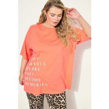 T-shirt dal taglio oversize con stampa con scritta, scollo a girocollo e mezze maniche