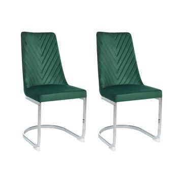 Lot de 2 chaises de salle à manger en Velours Moderne ALTOONA