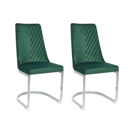 Beliani Lot de 2 chaises en Velours Moderne ALTOONA  