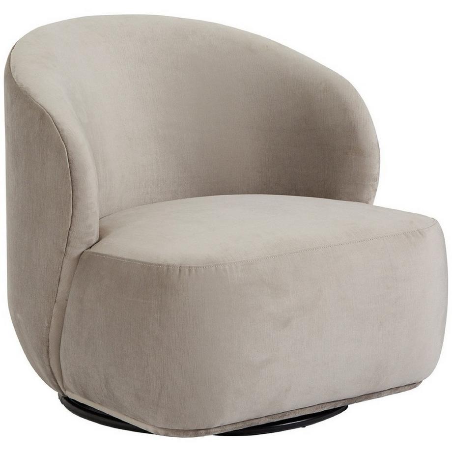 Blanc d'Ivoire Fauteuil Lisette velours greige  