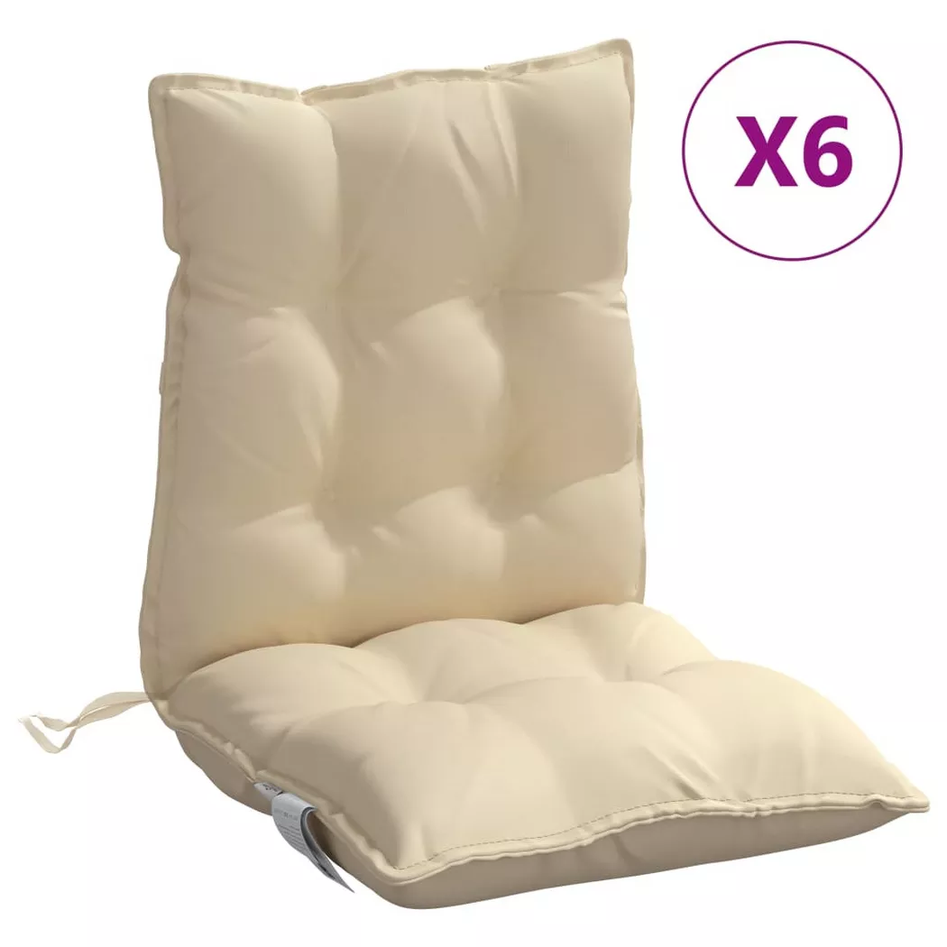 VidaXL - Coussin de chaise à dossier bas tissu, One Size, Beige