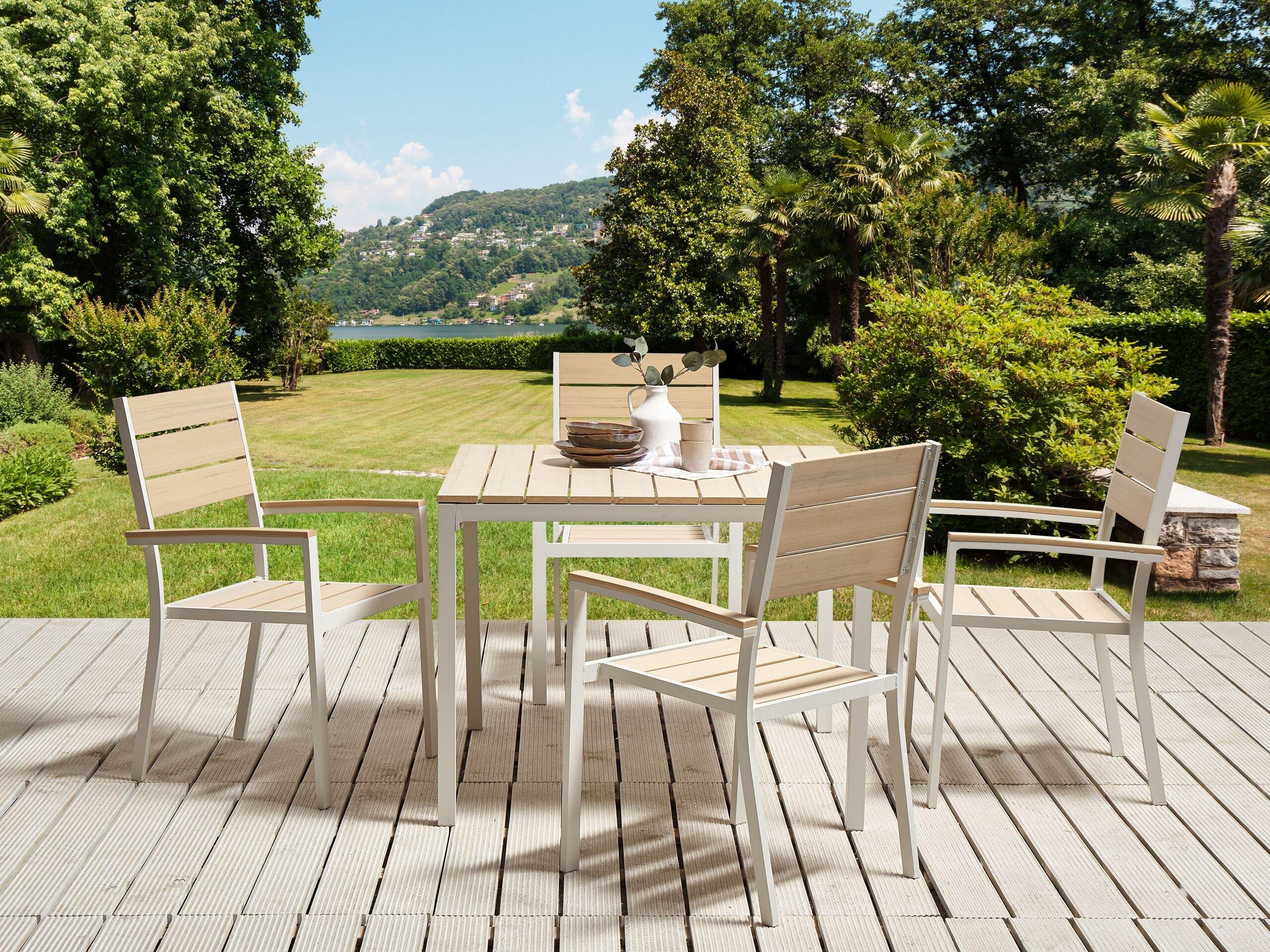 Beliani Set da pranzo da giardino en Legno plastico Moderno PRATO  