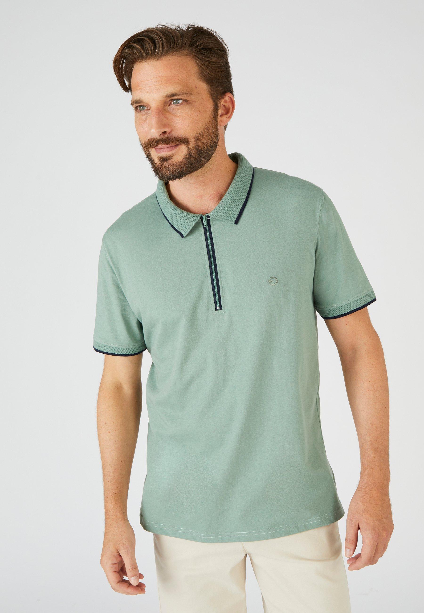 Image of Poloshirt Mit Reißverschlusskragen, Climatyl. Unisex Blau L